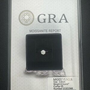 0.5 carrot VVS1 Moissanite Ring with GRA Report